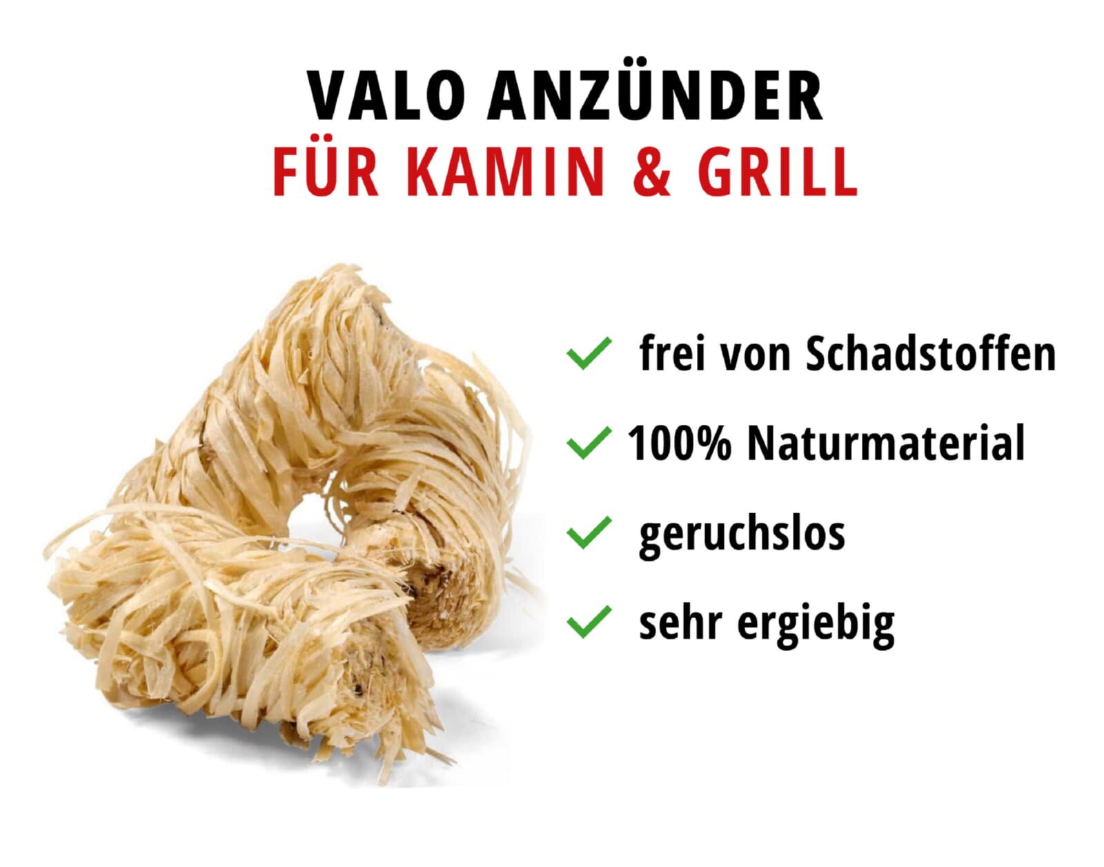 VALO Kaminholz- Anzünder - 1 kg (80 Stück)
