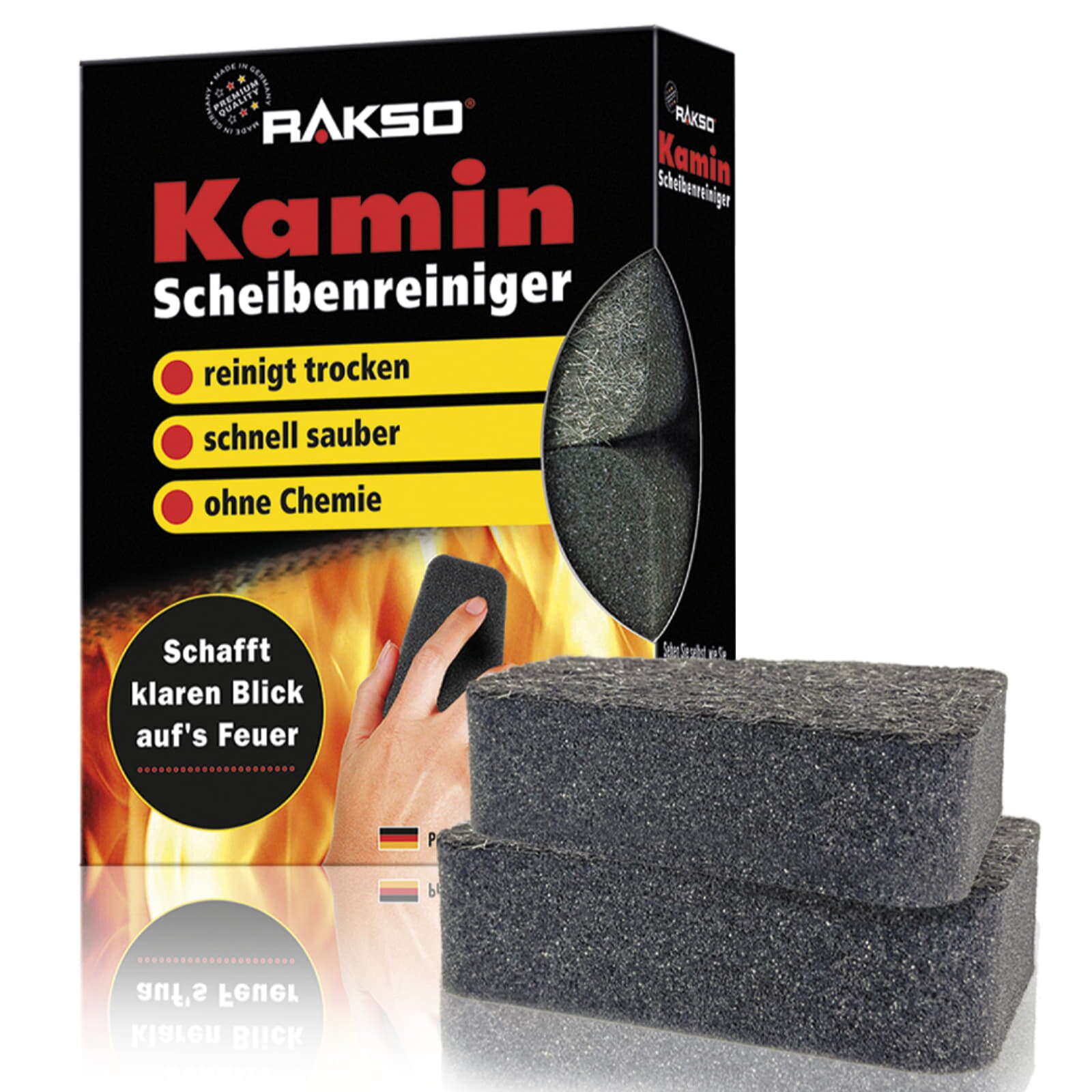 Valo Kaminscheibenreiniger Stahlwolle, 2er-Set