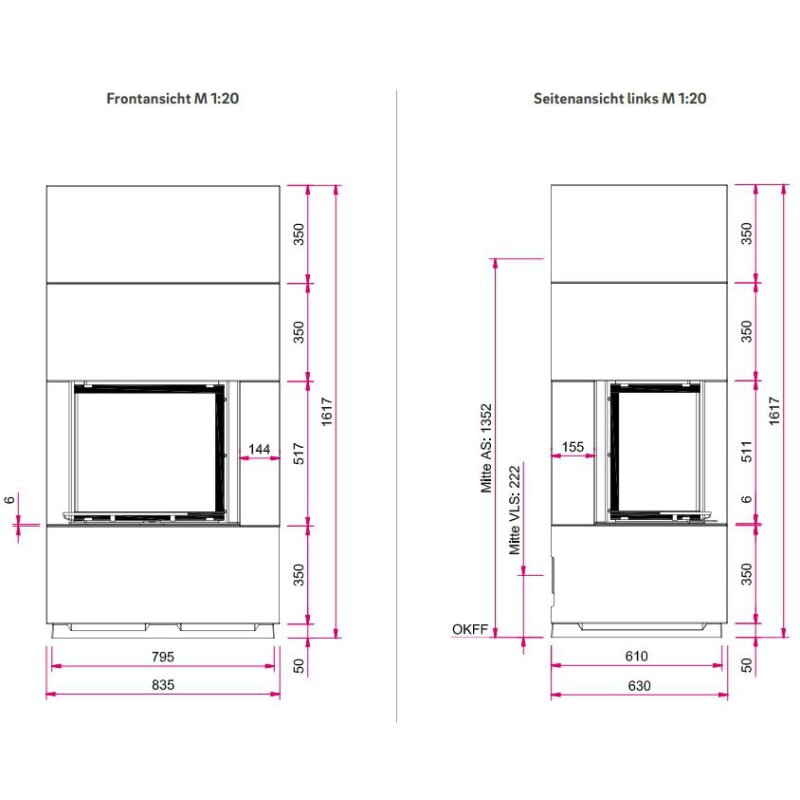 Kaminbausatz Camina S17 - 5 kW - Speicherkamin - Designbeton-AUSSTELLUNGSSTÜCK