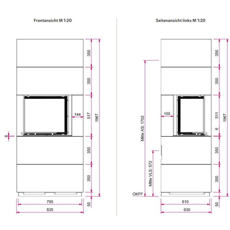 Kaminbausatz Camina S17 - 5 kW - Speicherkamin - Designbeton-AUSSTELLUNGSSTÜCK