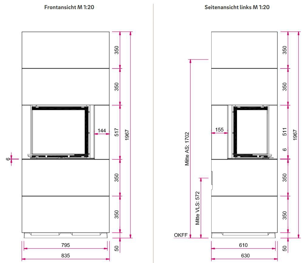 Kaminbausatz Camina S17 - 5 kW - Speicherkamin - Designbeton-AUSSTELLUNGSSTÜCK