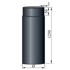 Rauchrohr Ø150 x 1250 x 2 mm ohne Drosselklappe,...