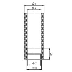 Längenelement 1000mm mit integriertem Wandfutter...