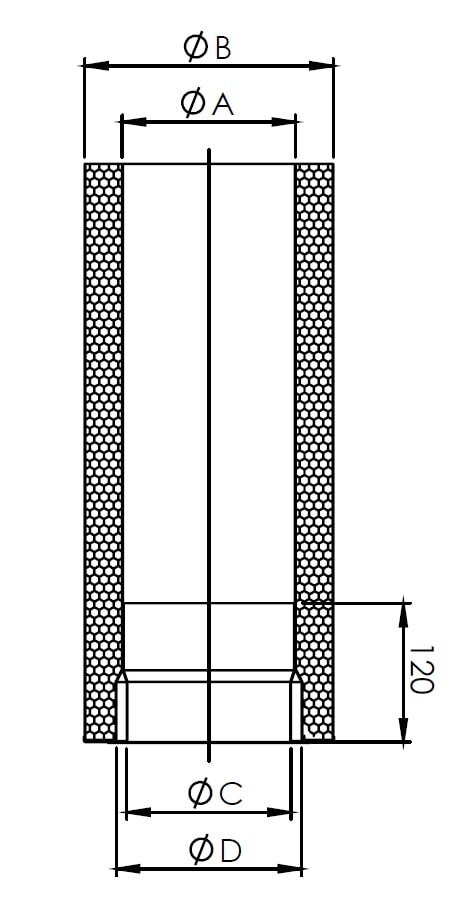 Längenelement 500mm mit integr. Wandf. kürzbar für FERRO - Ø 180 mm