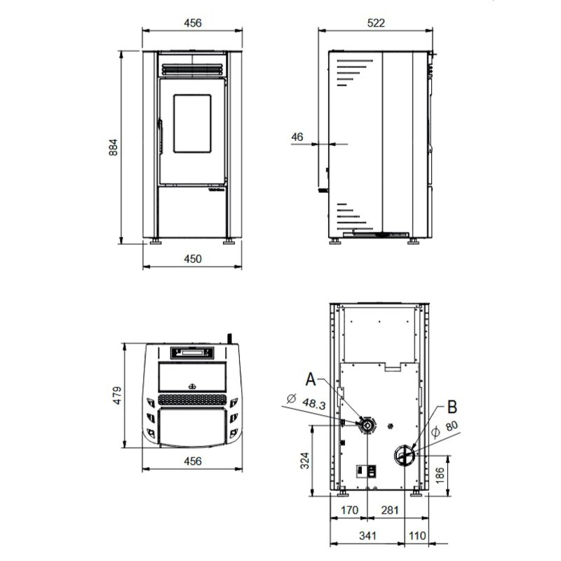 Pelletofen La Nordica Extraflame Ketty 5.0 - 6,5 kW