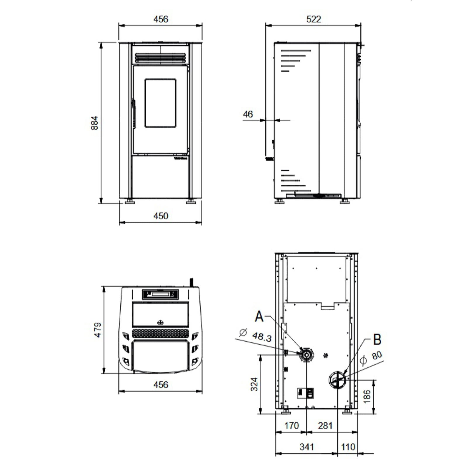 Pelletofen La Nordica Extraflame Ketty 5.0 - 6,5 kW