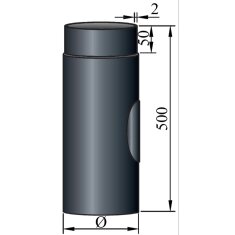 Rauchrohr mit Reinigungsöffnung Ø160 x 500 x...