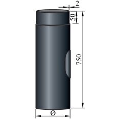 Rauchrohr mit Reinigungsöffnung Ø160 x 750 x...