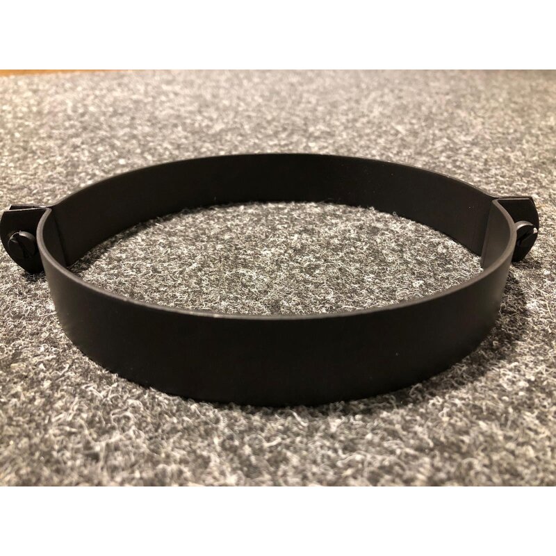 Rohrschelle schwarz lackiert Ø 180 mit Gewindestange