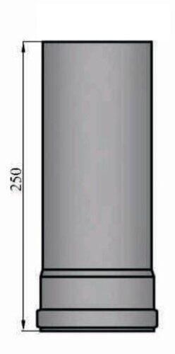 Pelletrauchrohr Ø 80 x 250 x 1,2 mm