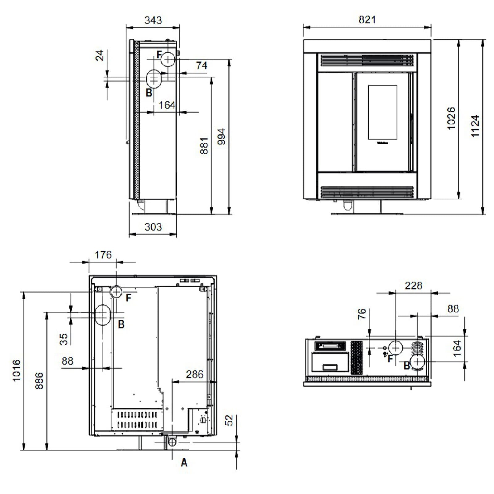 Pelletofen La Nordica Extraflame Souvenir Plus Petra 5.0 (kanalisierbar) - 10 kW