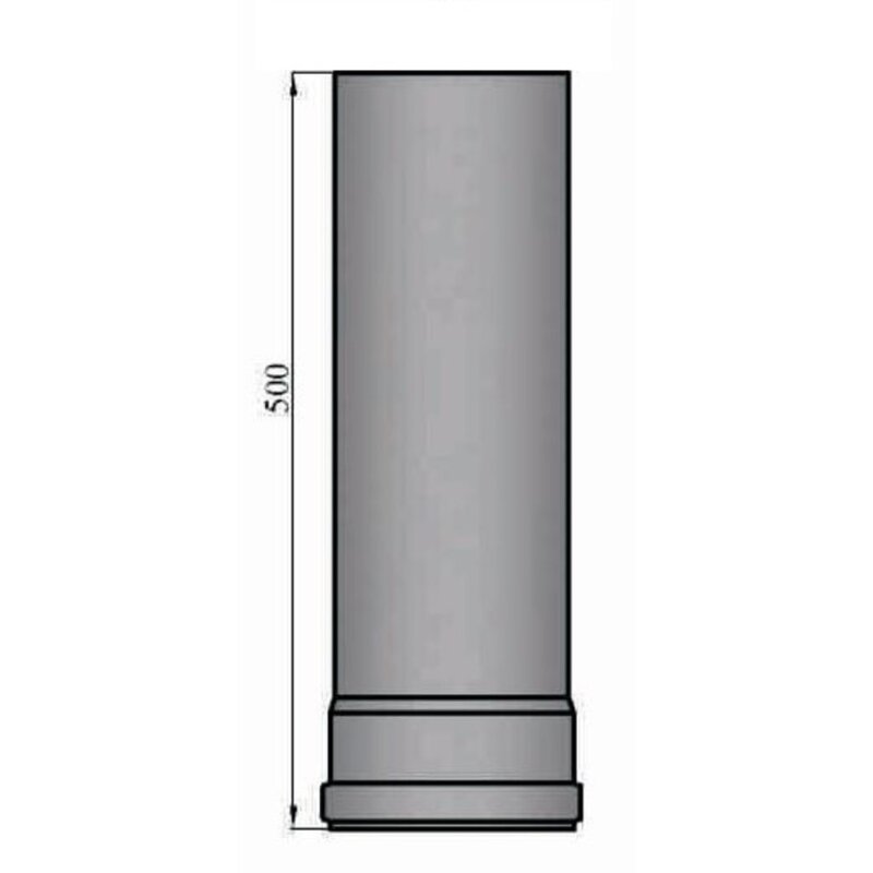 Pelletrauchrohr Ø 80 x 500 x 1,2 mm