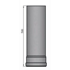 Pelletrauchrohr Ø 80 x 500 x 1,2 mm