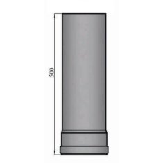 Pelletrauchrohr Ø 80 x 500 x 1,2 mm