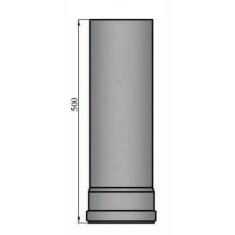 Pelletrauchrohr Ø 80 x 500 x 1,2 mm