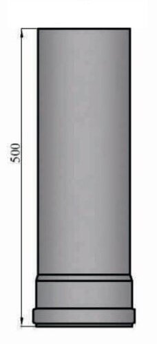 Pelletrauchrohr Ø 80 x 500 x 1,2 mm