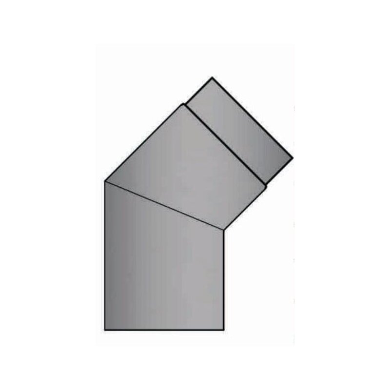 Rauchrohrbogen 45° Ø180 x 2 mm ohne Reinigungsöffnung, Farbe schwarz