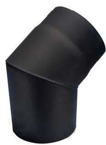 Rauchrohrbogen 45° Ø180 x 2 mm ohne Reinigungsöffnung, Farbe schwarz