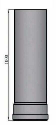 Pelletrauchrohr Ø 80 x 1000 x 1,2 mm