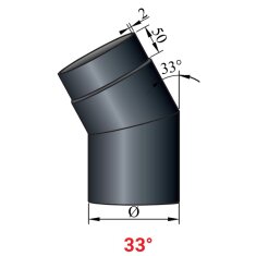 Rauchrohrbogen 33° Ø120 x 2 mm ohne...