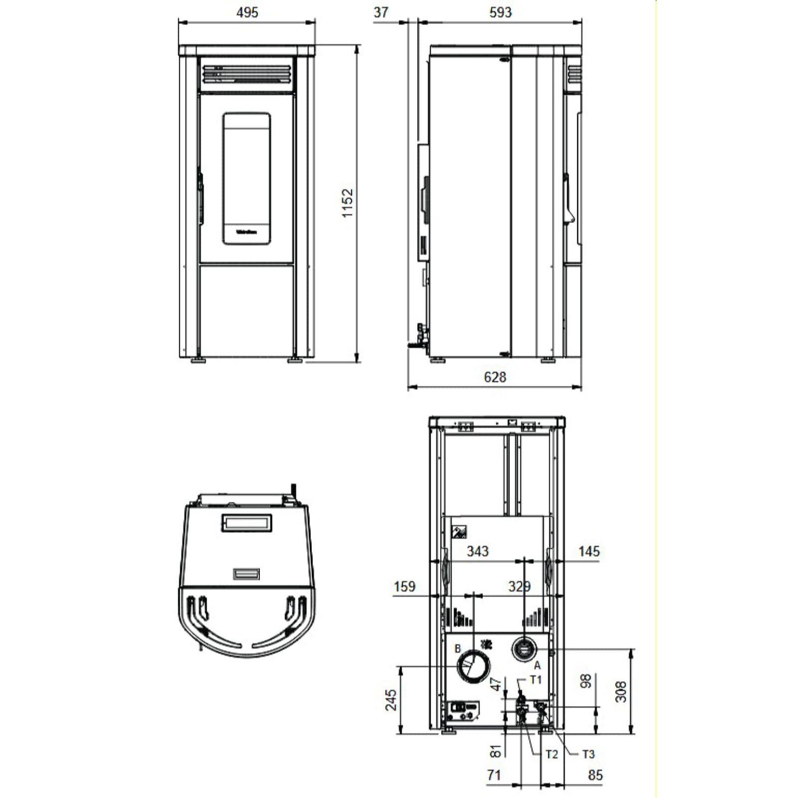 Pelletofen wasserführend La Nordica Extraflame Costanza Idro 5.0 - 16 kW