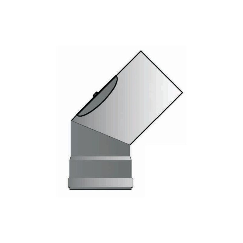 Pelletrauchrohrbogen 2-teilig 45° Ø 80 x 1,2 mm