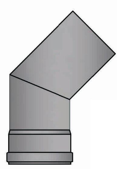 Pelletrauchrohrbogen 2-teilig 45° Ø 80 x 1,2 mm
