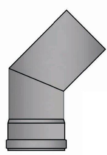 Pelletrauchrohrbogen 2-teilig 45° Ø 80 x 1,2 mm