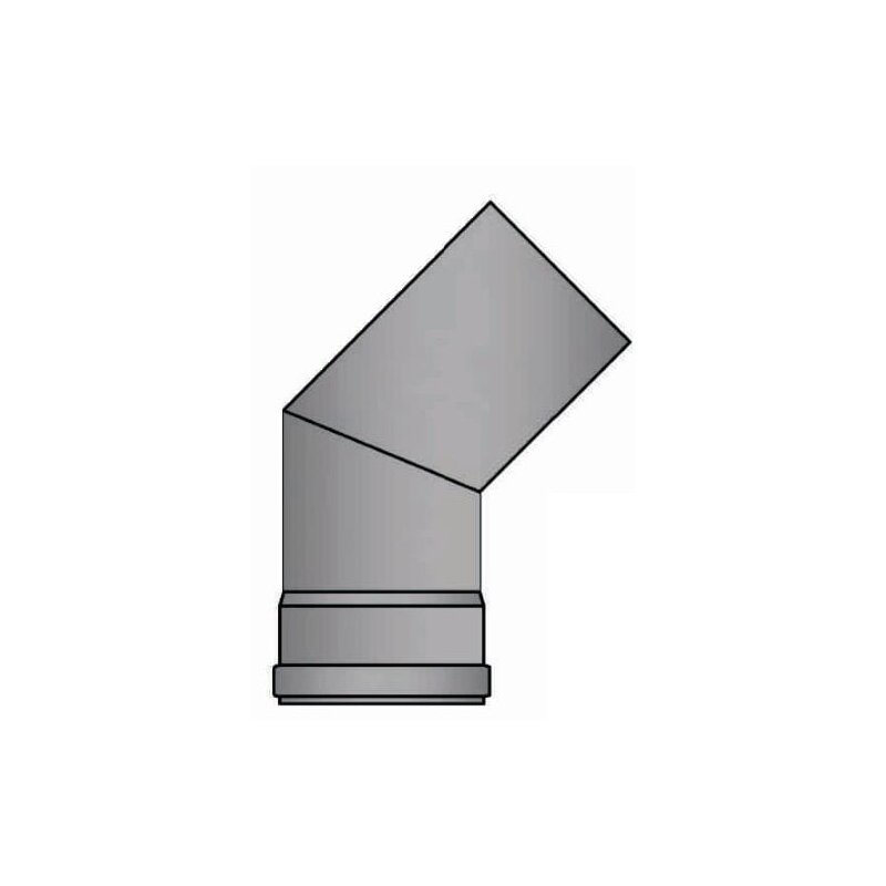 Pelletrauchrohrbogen 2-teilig 45° Ø 80 x 1,2 mm ohne Reinigungsöffnung