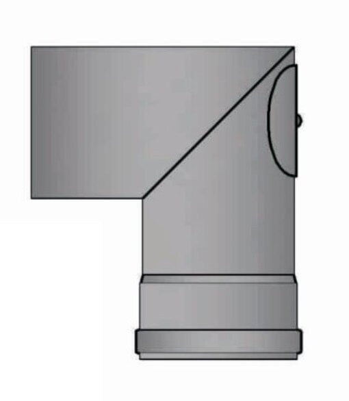 Pelletrauchrohrbogen 2-teilig 90° Ø 80 x 1,2 mm