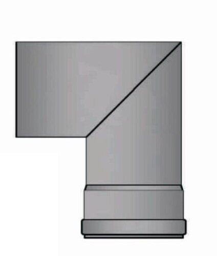 Pelletrauchrohrbogen 2-teilig 90° Ø 80 x 1,2 mm