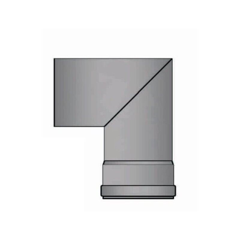 Pelletrauchrohrbogen 2-teilig 90° Ø 80 x 1,2 mm ohne Reinigungsöffnung
