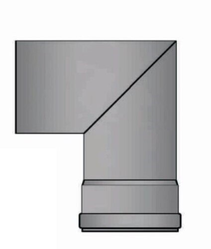 Pelletrauchrohrbogen 2-teilig 90° Ø 80 x 1,2 mm ohne Reinigungsöffnung