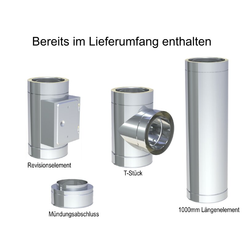 BASIS Edelstahlschornstein doppelwandig Ø 180 mm - Jeremias DW-ECO 2.0