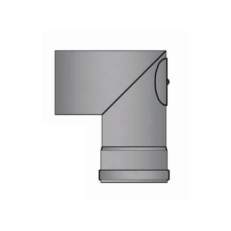 Pelletrauchrohrbogen 2-teilig 90° Ø 80 x 1,2 mm mit Reinigungsöffnung