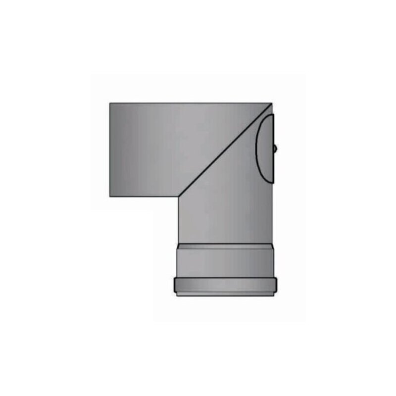 Pelletrauchrohrbogen 2-teilig 90° Ø 80 x 1,2 mm mit Reinigungsöffnung