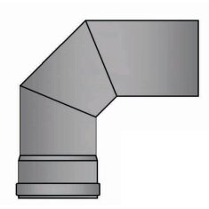 Pelletrauchrohrbogen 3-teilig 90° Ø 80 x 1,2 mm
