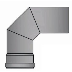 Pelletrauchrohrbogen 3-teilig 90° Ø 80 x 1,2 mm