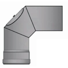 Pelletrauchrohrbogen 3-teilig 90° Ø 80 x 1,2 mm