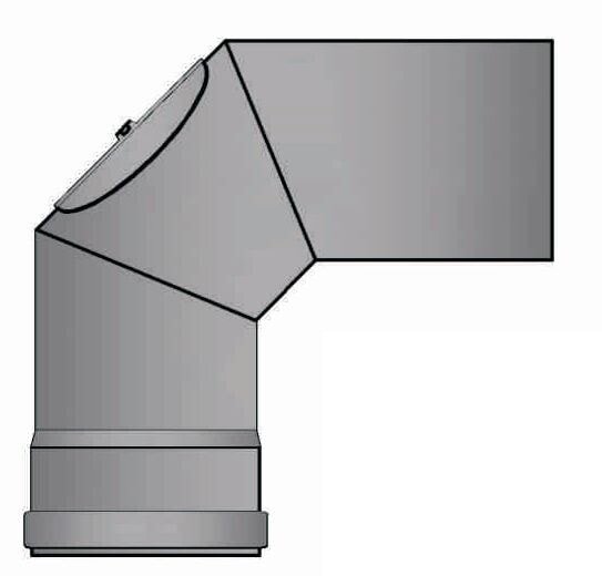 Pelletrauchrohrbogen 3-teilig 90° Ø 80 x 1,2 mm