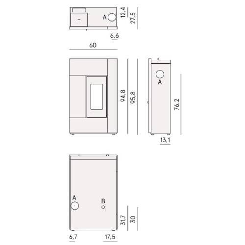 Pelletofen Cadel Spirit 5 - 5,1 kW