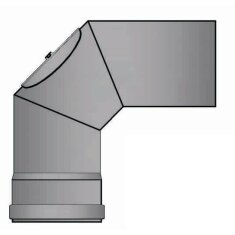Pelletrauchrohrbogen 3-teilig 90° Ø 80 x 1,2 mm mit Reinigungsöffnung
