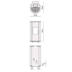 Pelletofen Cadel Sound 7 Ps - 7 kW - Metall Anthrazit