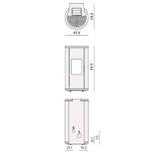Pelletofen Cadel Sound 7 Ps - 7 kW - Metall Anthrazit