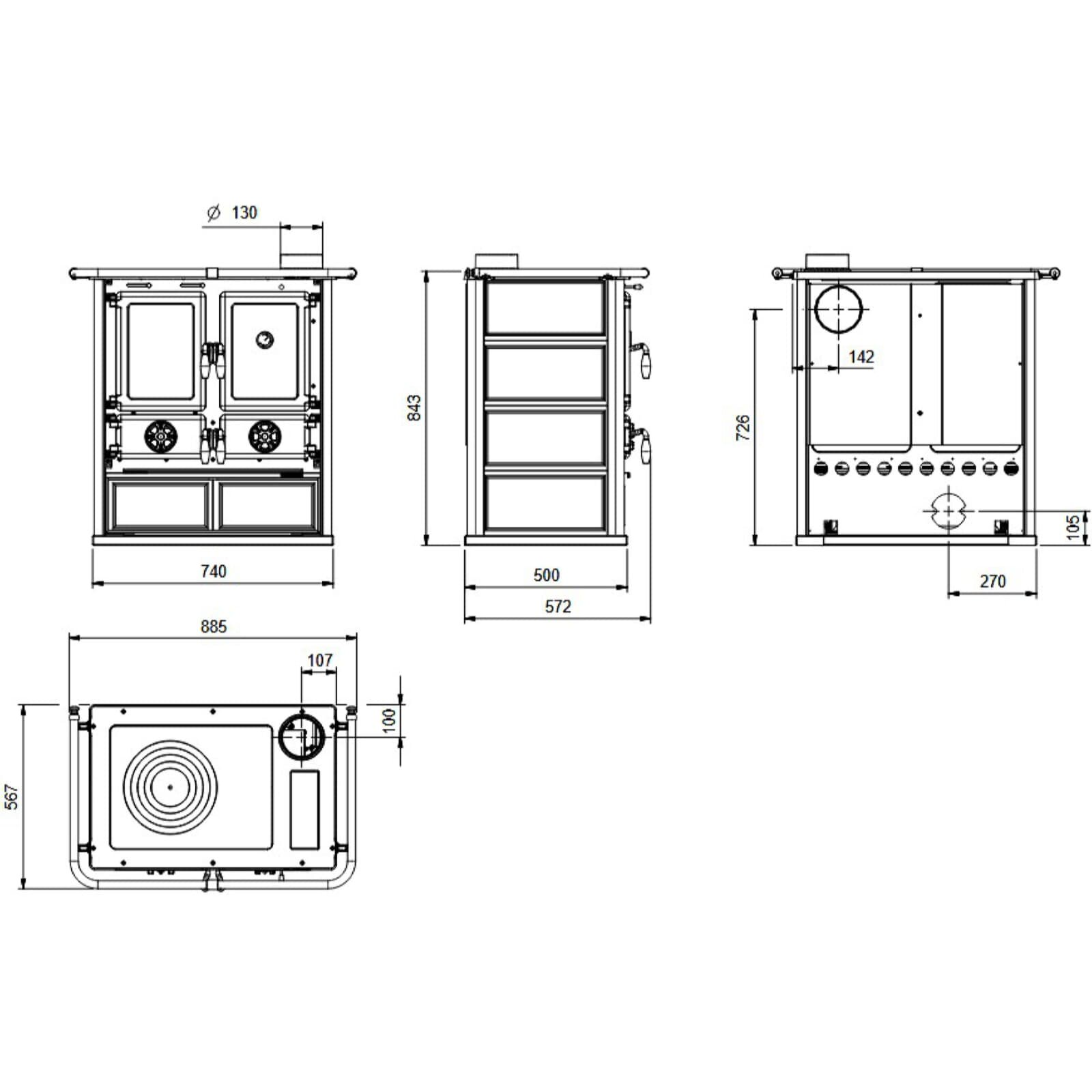 Küchenherd La Nordica Rosetta 16 Petra - 7,9 kW - Naturstein