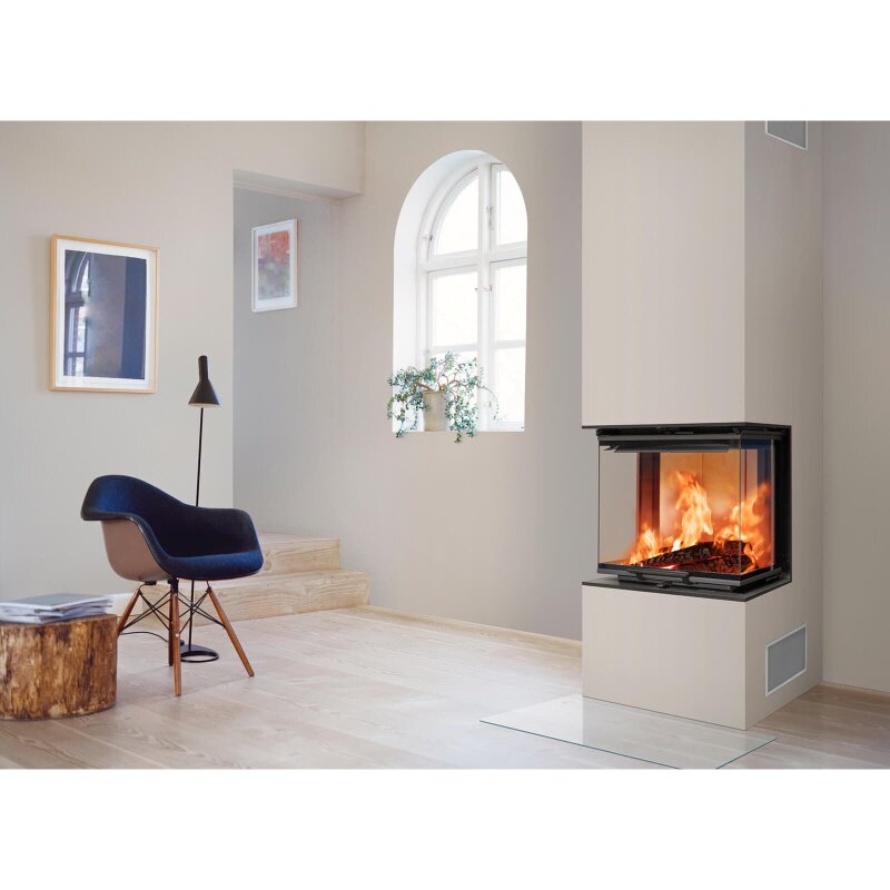 Kamineinsatz Guss Jotul I 320 FRL - 5,7 kW - schwarz lackiert (BP) - Glas vorne, rechts und links