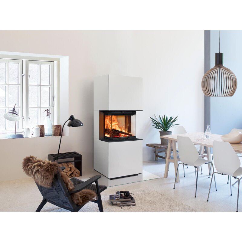 Kaminbausatz Jotul FS 320 FRL - 5,7 kW - schwarz lackiert (BP) - Glas vorne, rechts und links