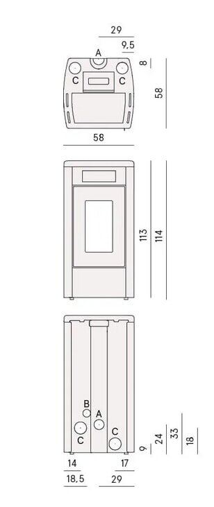 Pelletofen Cadel Atena Plus 14 - 14 kW