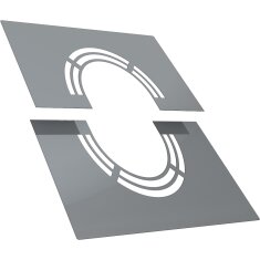 Deckenblende für Hinterlüftung, zweiteilig variabel 31°-45° - Ø 200 mm