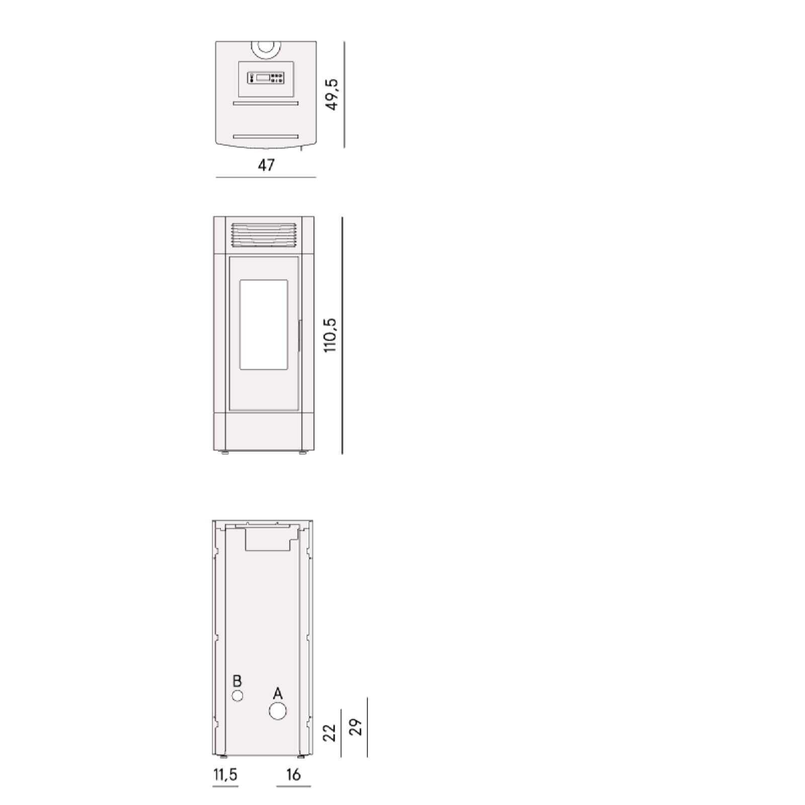 Pelletofen Cadel Cristal 9 Airtech - 8,5 kW